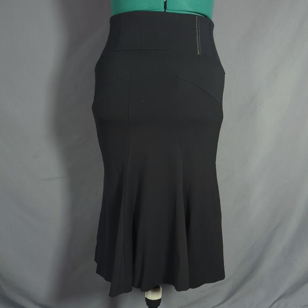 bebe Black Flared Pencil Skirt Size 2 Office Siren Y2K Bodycon